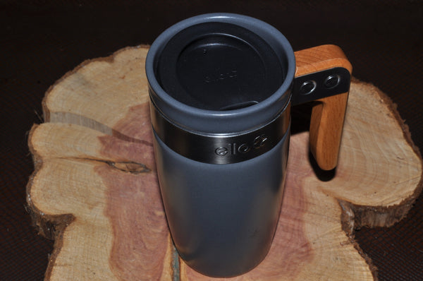 Ceramic Tumbler with Wood Handle 12 oz